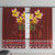 Aloha Plumeria Flowers Window Curtain With Hawaiian Style Tapa Tribal