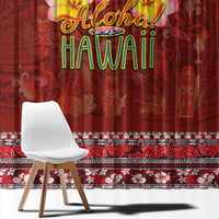 Aloha Plumeria Flowers Window Curtain With Hawaiian Style Tapa Tribal LT03 - Polynesian Pride