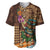 Hawaiian Tiki Mask Surfing Kakau Pattern Baseball Jersey