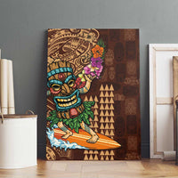 Hawaiian Tiki Mask Surfing Kakau Pattern Canvas Wall Art LT03 - Polynesian Pride