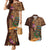 Hawaiian Tiki Mask Surfing Kakau Pattern Couples Matching Mermaid Dress and Hawaiian Shirt