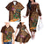 Hawaiian Tiki Mask Surfing Kakau Pattern Family Matching Off The Shoulder Long Sleeve Dress and Hawaiian Shirt