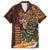 Hawaiian Tiki Mask Surfing Kakau Pattern Family Matching Off The Shoulder Long Sleeve Dress and Hawaiian Shirt