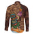 Hawaiian Tiki Mask Surfing Kakau Pattern Family Matching Off The Shoulder Long Sleeve Dress and Hawaiian Shirt