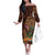 Hawaiian Tiki Mask Surfing Kakau Pattern Family Matching Off The Shoulder Long Sleeve Dress and Hawaiian Shirt