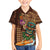 Hawaiian Tiki Mask Surfing Kakau Pattern Family Matching Off Shoulder Short Dress and Hawaiian Shirt