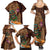 Hawaiian Tiki Mask Surfing Kakau Pattern Family Matching Summer Maxi Dress and Hawaiian Shirt