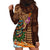 Hawaiian Tiki Mask Surfing Kakau Pattern Hoodie Dress