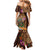 Hawaiian Tiki Mask Surfing Kakau Pattern Mermaid Dress