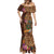 Hawaiian Tiki Mask Surfing Kakau Pattern Mermaid Dress