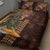 Hawaiian Tiki Mask Surfing Kakau Pattern Quilt Bed Set