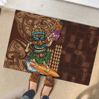 Hawaiian Tiki Mask Surfing Kakau Pattern Rubber Doormat LT03 - Polynesian Pride
