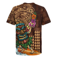 Hawaiian Tiki Mask Surfing Kakau Pattern Rugby Jersey LT03 - Polynesian Pride