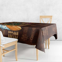 Hawaiian Tiki Mask Surfing Kakau Pattern Tablecloth LT03 - Polynesian Pride