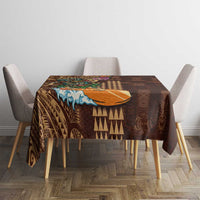 Hawaiian Tiki Mask Surfing Kakau Pattern Tablecloth LT03 - Polynesian Pride