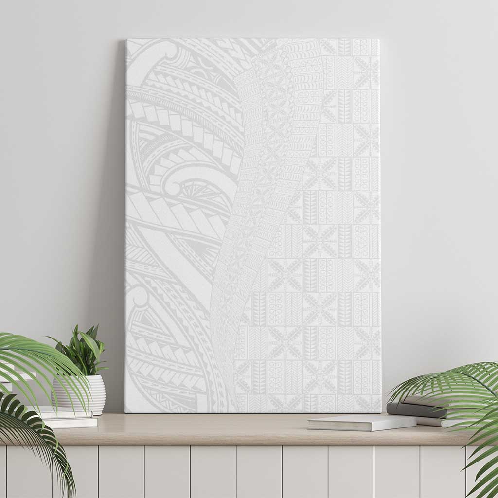 Niue White Sunday Canvas Wall Art Hiapo Tribal Art Tattoos LT03 - Polynesian Pride