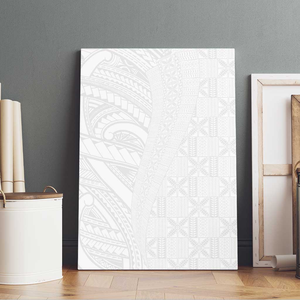 Niue White Sunday Canvas Wall Art Hiapo Tribal Art Tattoos LT03 - Polynesian Pride