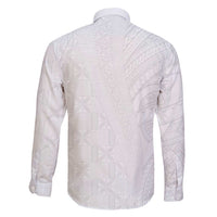 Niue White Sunday Family Matching Off Shoulder Short Dress and Hawaiian Shirt Hiapo Tribal Art Tattoos - Polynesian Pride