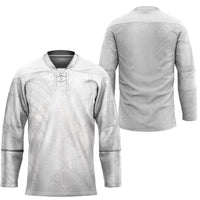 Niue White Sunday Hockey Jersey Hiapo Tribal Art Tattoos LT03 - Polynesian Pride