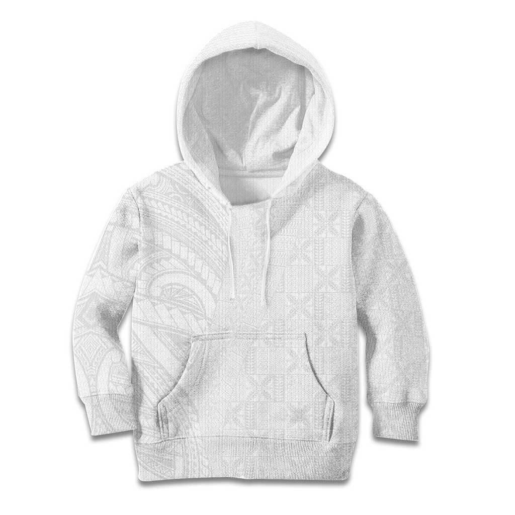 Niue White Sunday Kid Hoodie Hiapo Tribal Art Tattoos - Polynesian Pride