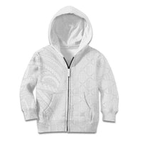 Niue White Sunday Kid Hoodie Hiapo Tribal Art Tattoos - Polynesian Pride