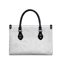 Niue White Sunday Leather Bag Hiapo Tribal Art Tattoos - Polynesian Pride