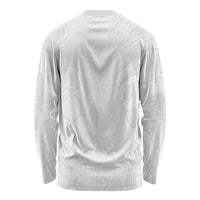 Niue White Sunday Long Sleeve Shirt Hiapo Tribal Art Tattoos LT03 - Polynesian Pride