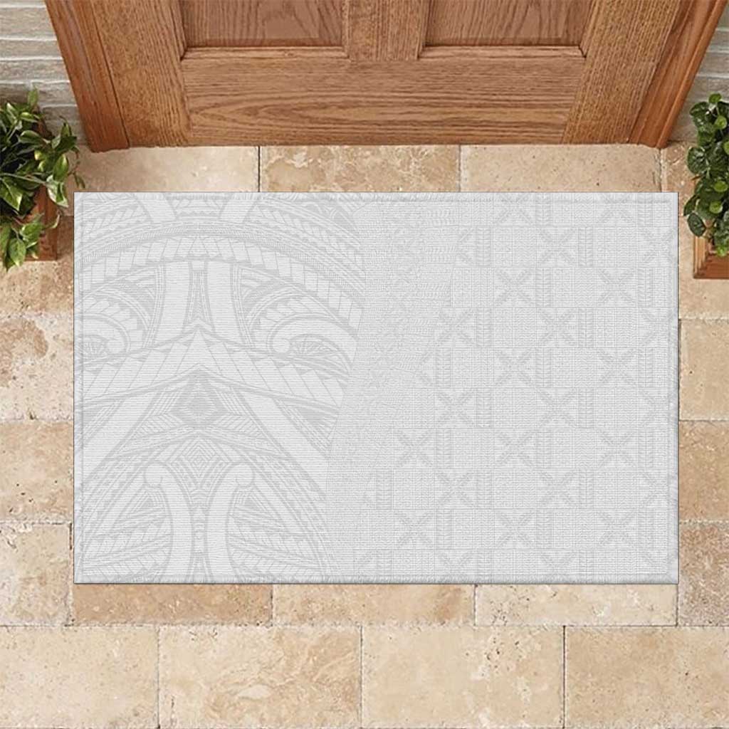 Niue White Sunday Rubber Doormat Hiapo Tribal Art Tattoos LT03 White - Polynesian Pride