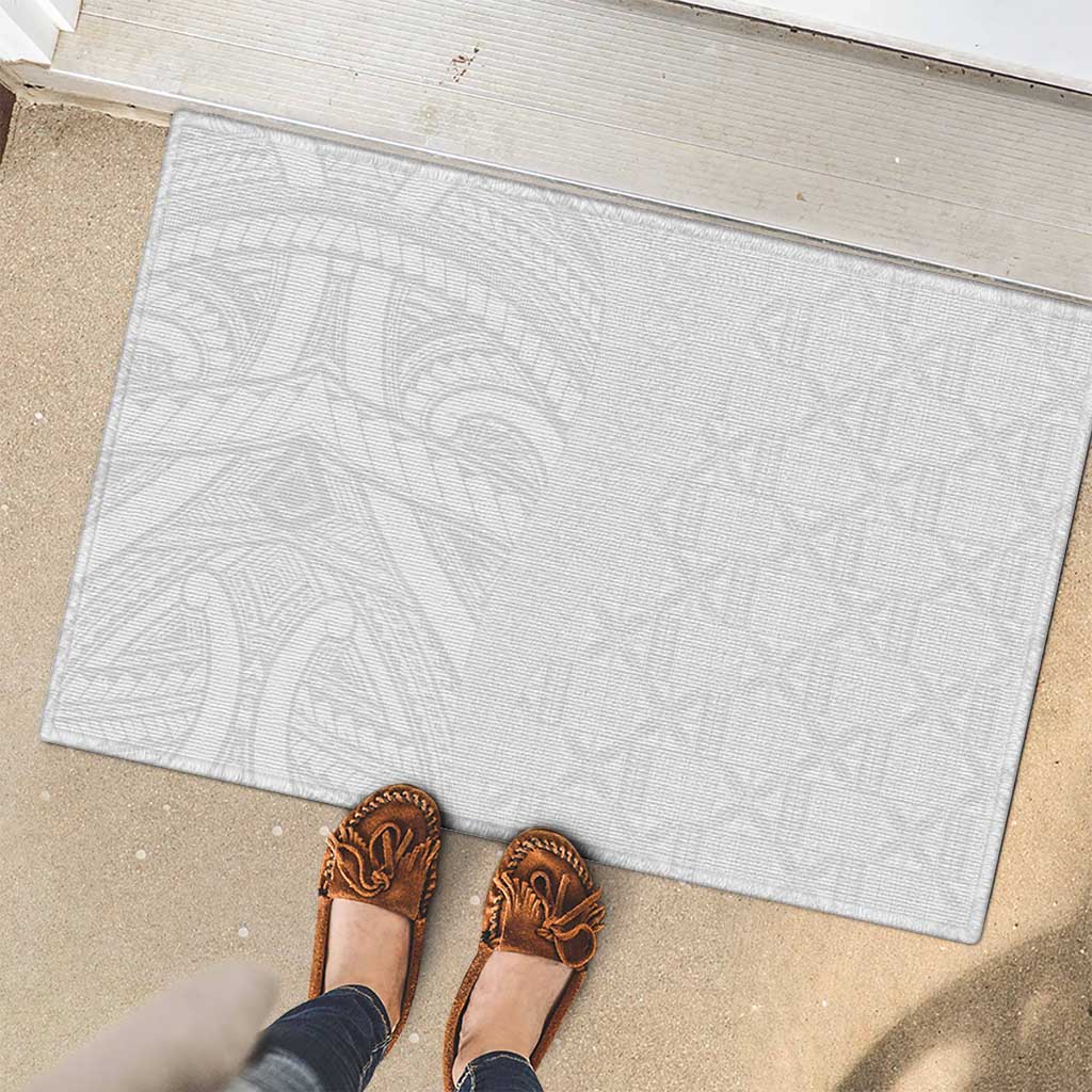 Niue White Sunday Rubber Doormat Hiapo Tribal Art Tattoos LT03 - Polynesian Pride