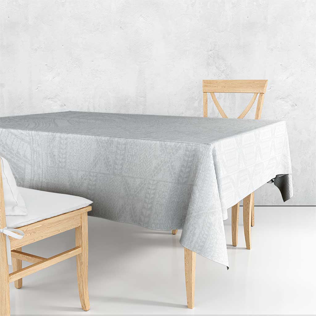 Niue White Sunday Tablecloth Hiapo Tribal Art Tattoos LT03 - Polynesian Pride