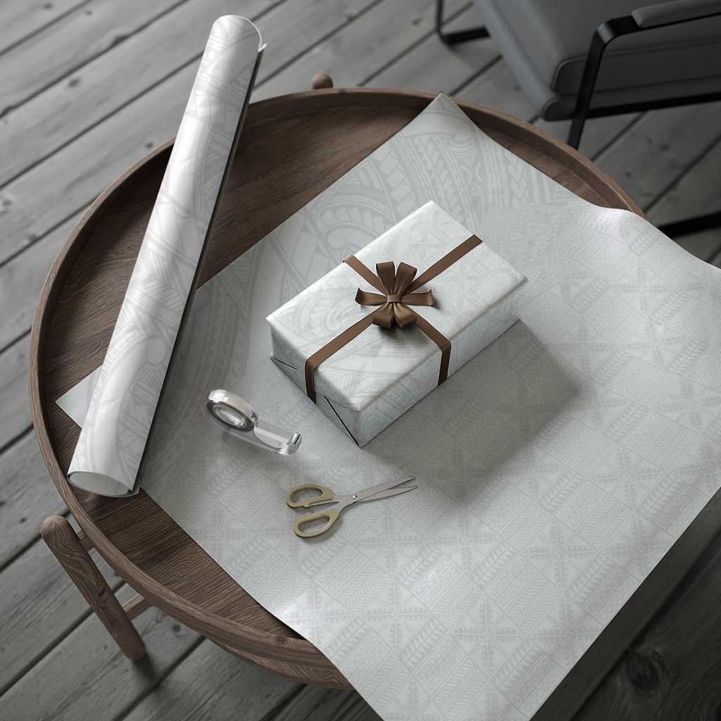 Niue White Sunday Wrapping Paper Hiapo Tribal Art Tattoos - Polynesian Pride
