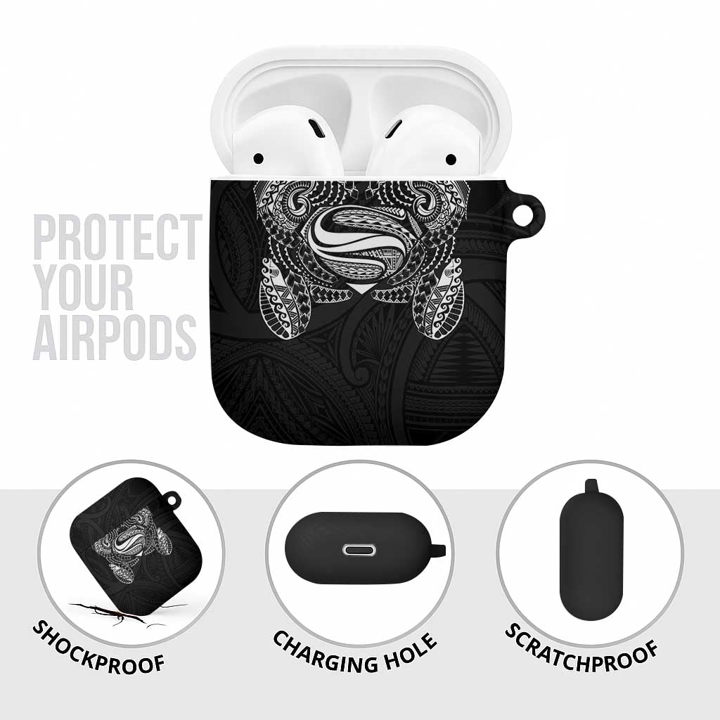 Super Samoan Traditional Tribal Art Tattoos AirPods Case Black Color LT03 - Polynesian Pride