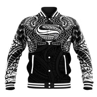 Super Samoan Traditional Tribal Art Tattoos Baseball Jacket Black Color LT03 Unisex Black - Polynesian Pride
