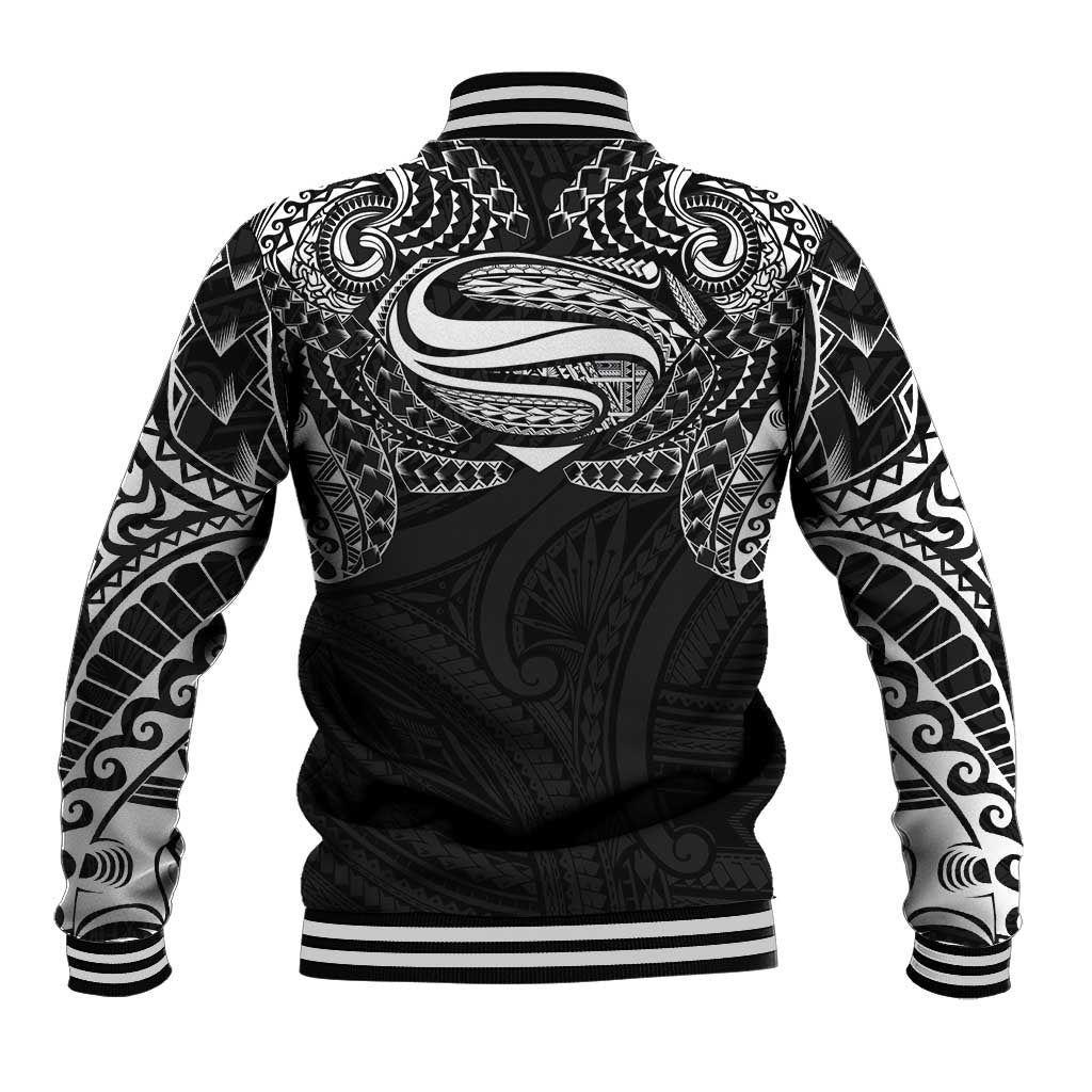 Super Samoan Traditional Tribal Art Tattoos Baseball Jacket Black Color LT03 - Polynesian Pride