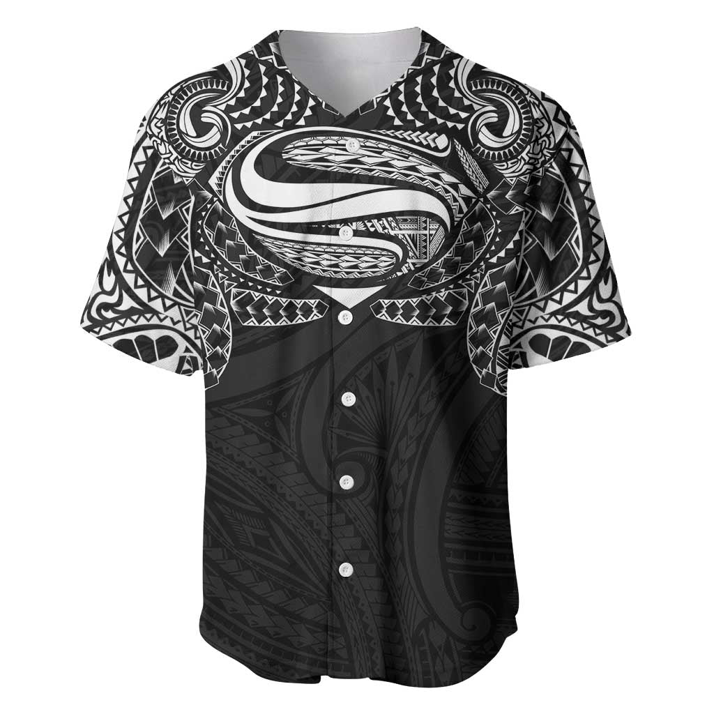 Super Samoan Traditional Tribal Art Tattoos Baseball Jersey Black Color - Polynesian Pride