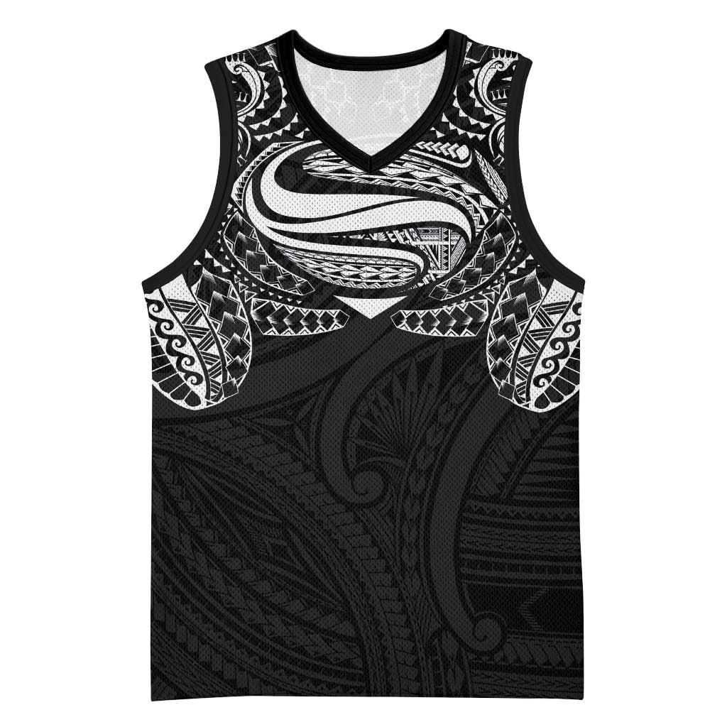 Super Samoan Traditional Tribal Art Tattoos Basketball Jersey Black Color LT03 Unisex Black - Polynesian Pride