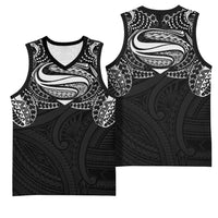 Super Samoan Traditional Tribal Art Tattoos Basketball Jersey Black Color LT03 - Polynesian Pride