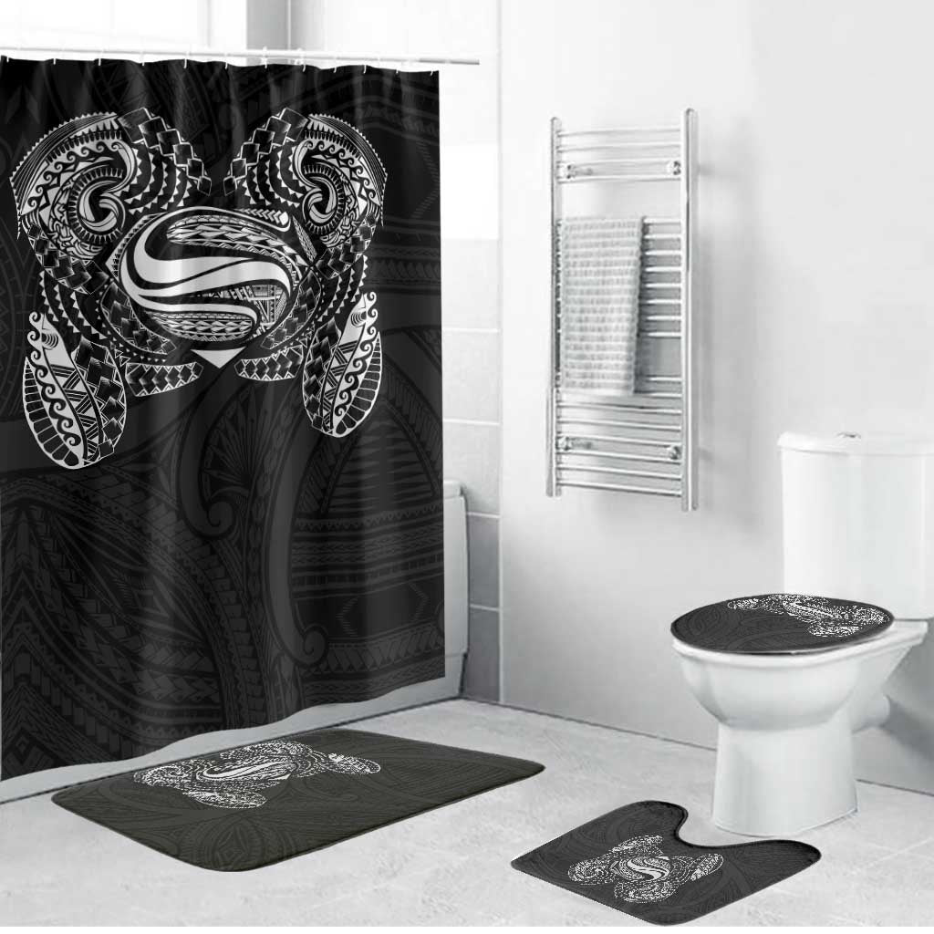 Super Samoan Traditional Tribal Art Tattoos Bathroom Set Black Color LT03 Bathroom Set (4 pcs) Black - Polynesian Pride