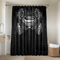 Super Samoan Traditional Tribal Art Tattoos Bathroom Set Black Color LT03 Shower Curtain Only Black - Polynesian Pride