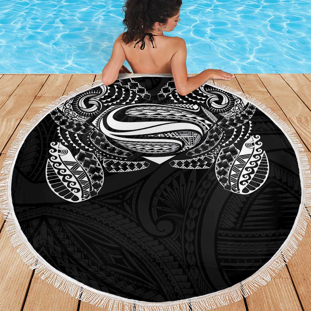 Super Samoan Traditional Tribal Art Tattoos Beach Blanket Black Color LT03 - Polynesian Pride