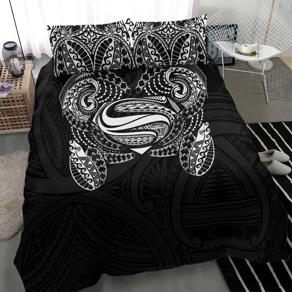Super Samoan Traditional Tribal Art Tattoos Bedding Set Black Color - Polynesian Pride