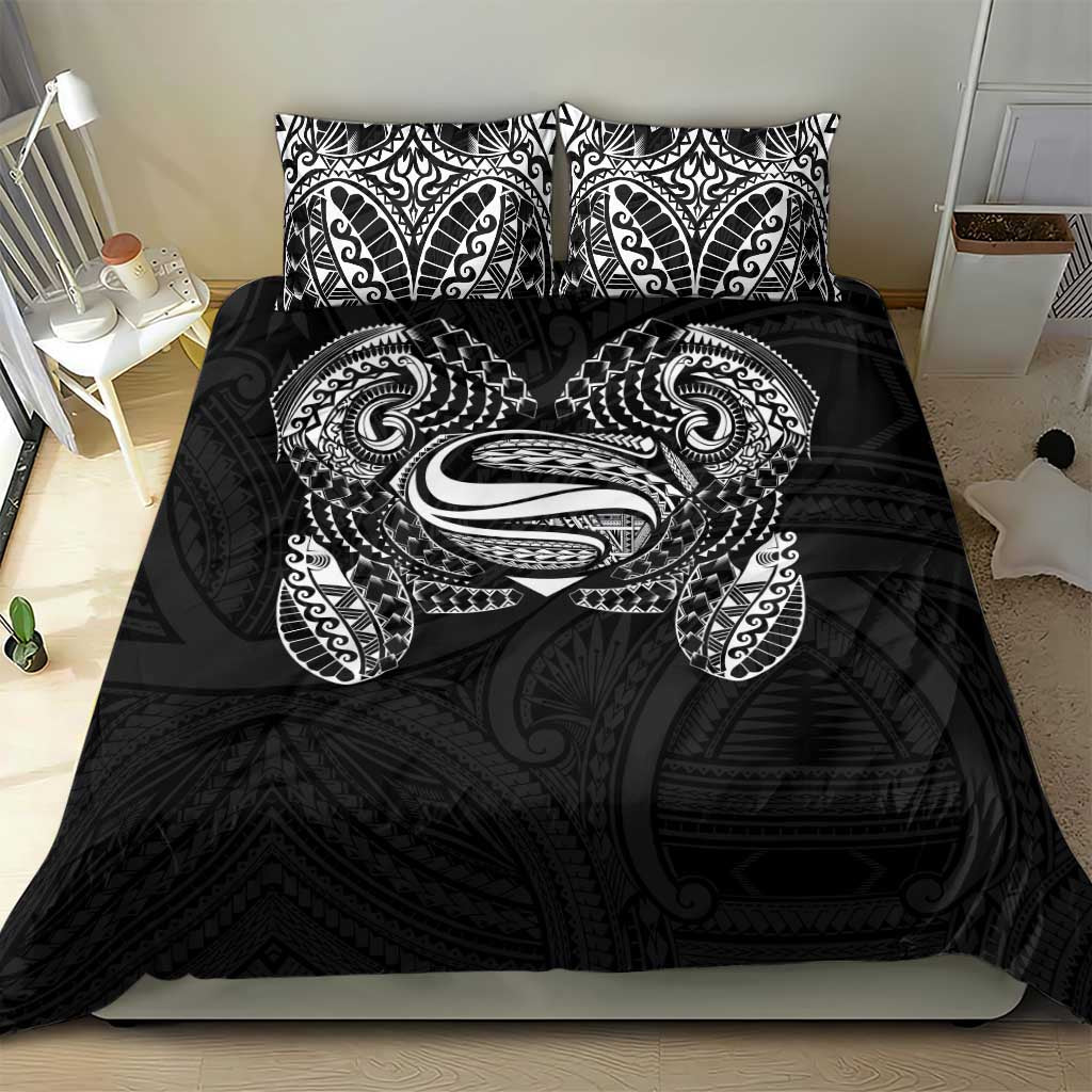 Super Samoan Traditional Tribal Art Tattoos Bedding Set Black Color - Polynesian Pride