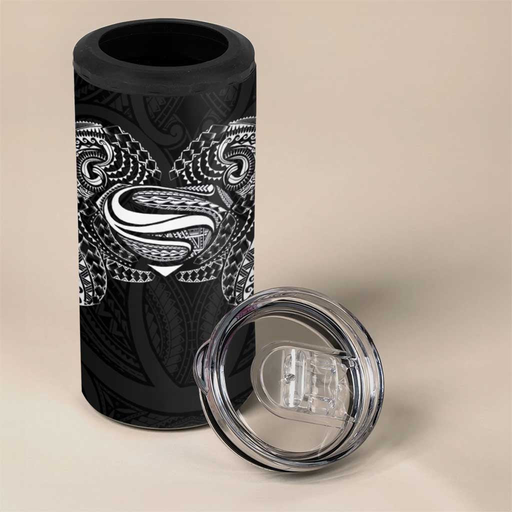 Super Samoan Traditional Tribal Art Tattoos 4 in 1 Can Cooler Tumbler Black Color LT03 - Polynesian Pride