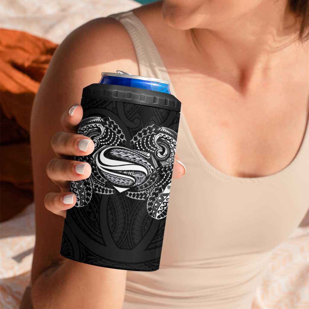 Super Samoan Traditional Tribal Art Tattoos 4 in 1 Can Cooler Tumbler Black Color LT03 - Polynesian Pride