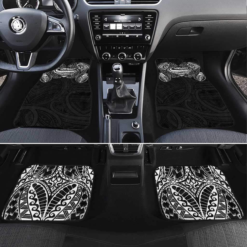 Super Samoan Traditional Tribal Art Tattoos Car Mats Black Color LT03 Set 4pcs Black - Polynesian Pride