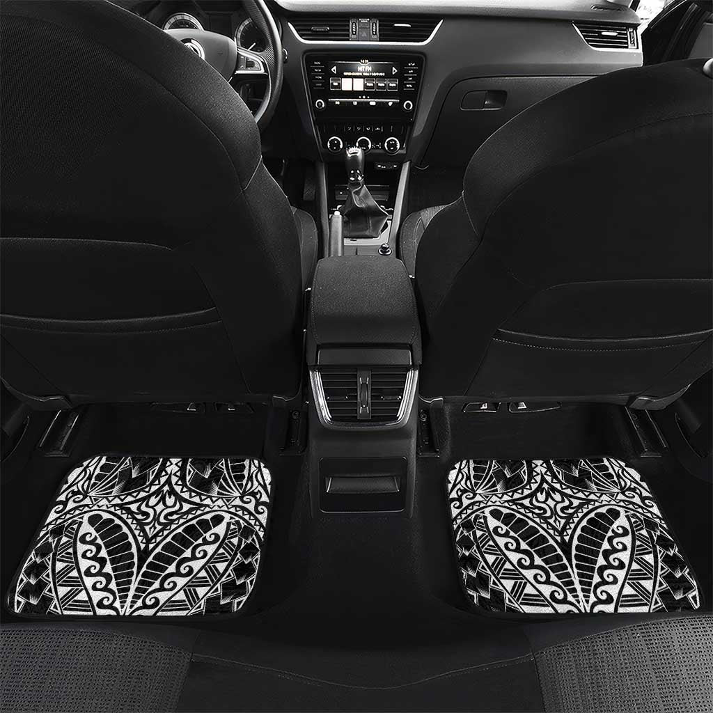 Super Samoan Traditional Tribal Art Tattoos Car Mats Black Color LT03 Set 2pcs - Back Black - Polynesian Pride