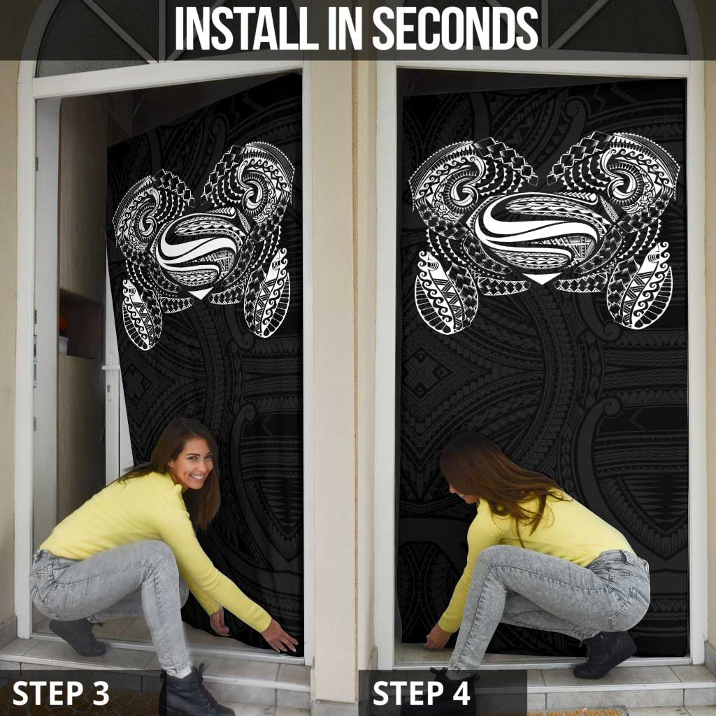 Super Samoan Traditional Tribal Art Tattoos Door Cover Black Color LT03 - Polynesian Pride