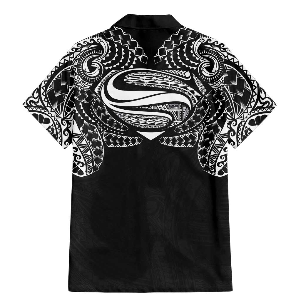 Super Samoan Traditional Tribal Art Tattoos Family Matching Mermaid Dress and Hawaiian Shirt Black Color - Polynesian Pride