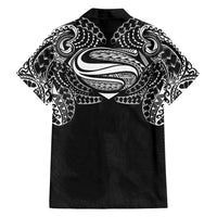 Super Samoan Traditional Tribal Art Tattoos Family Matching Off Shoulder Maxi Dress and Hawaiian Shirt Black Color - Polynesian Pride