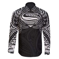 Super Samoan Traditional Tribal Art Tattoos Family Matching Puletasi and Hawaiian Shirt Black Color - Polynesian Pride